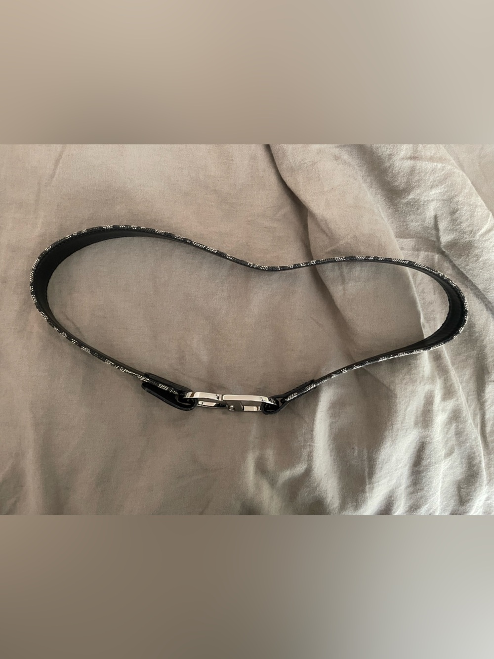 Dior Black Logo Belt with Silver-Tone Hardware - Picture 2 of 6